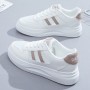 Shallow Mouth Stripe Breathable Laces Up Women Sneakers Brown