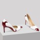 Slip On Pointed Toe Pumps High Heel Party Shoes - Maroon image