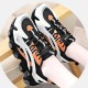 Breathable Mesh Round Toe Cross Straps Lace Up Sneakers - White image
