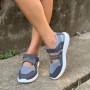 Comfort Shallow Mouth Velcro Closure Flat Casual Shoes - Grey