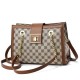 Trendy Zip Closure Messenger Check Box Women Shoulder Bags - Brown image