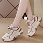 Comfortable Platform Hot Reflective Lace Up Chunky Sneakers - Brown