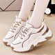 Comfortable Platform Hot Reflective Lace Up Chunky Sneakers - Brown image