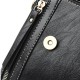 Cross-Border Patch Pocket Square Messenger Women Shoulder bag - Black image