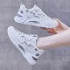 Breathable Hollow Out Mesh Lace up Women Sneakers - White image