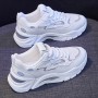 Breathable Hollow Out Mesh Lace up Women Sneakers - White