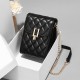 Luxury Rhombus Embossed Flip Cell Phone Mini Chin Shoulder Bag - Black image