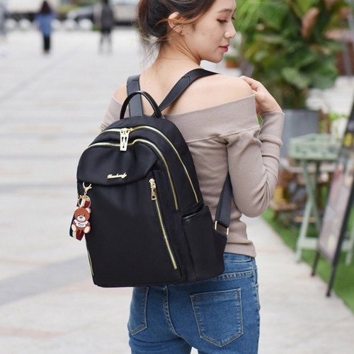  Shoulder Straps Micky Mouse Waterproof Women Travel Backpack - Black image