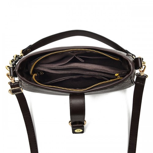 Crossbody Chain Baguette Plaid Pattern Messenger Shoulder Bags - Black image