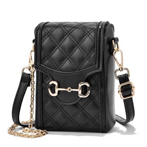 Luxury Flip Zipper Pockets Mini Shoulder Bags - Black