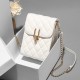 Luxury Rhombus Embossed Flip Cell Phone Mini Chin Shoulder Bag - White image
