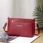 Trendy Adjustable Stripe Rhombic Small Square Messenger Bag - Red