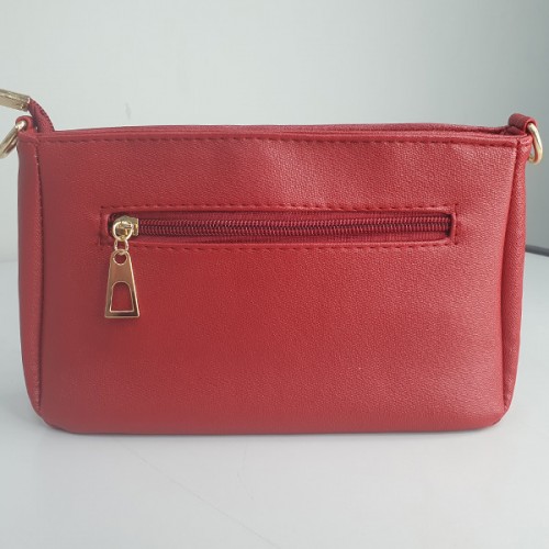 Trendy Adjustable Stripe Rhombic Small Square Messenger Bag - Red image