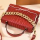 Two Piece Durable Chain Texture Embossed Women Shoulder Bag - Red image