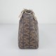Urban Style Long Stripe Soft Zippers Closure Shoulder Bag - Chocolate image