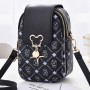 Check Box Micky Mouse Adjustable Strap Flip Women Shoulder Bag - Black