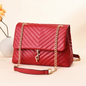 Embossed Wrinkled Convertible Strap Edie Flap Shoulder Bag - Red