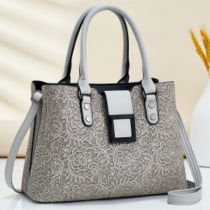 Trendy Floral Lace Patterns Bucket Tote Shoulder Bags - Red