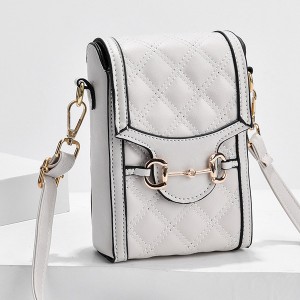 Luxury Flip Zipper Pockets Mini Shoulder Bags - White