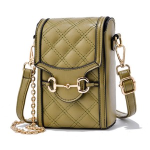 Luxury Flip Zipper Pockets Mini Shoulder Bags - Green