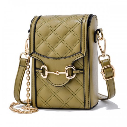 Luxury Flip Zipper Pockets Mini Shoulder Bags - Green image