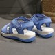Thick Bottom Strappy Soft Sole Open Toe Velcro Closure Women Sandals - Blue image