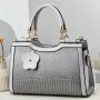 Trendy Crocodile Pattern Star Charm Women Square Hand Bags - Grey