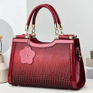 Trendy Crocodile Pattern Star Charm Women Square Hand Bags - Red