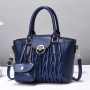 Elegant Inner Pockets Drawstring Buckle Winkled Women Hand Bags - Blue