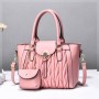 Elegant Inner Pockets Drawstring Buckle Winkled Women Hand Bags - Pink
