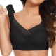 Lace Tank Top Padded Breast Gather Adjustable Women Bra - Black image