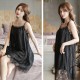 Camisole Women Lace Detailed Lingerie Gown Nightdress - Black image