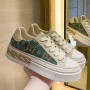Soft Sporty Low Cut Lace Up Walking Canvas Ladies Sneakers - Green