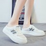Breathable Canvas Open Heels Slip On Flat Lace Up Sneakers - Blue