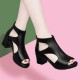 Soft Cross Border Zipper Closing Open Toe High Heel Sandals - Black image