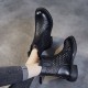 Comfortable Hollow Out Non Slip Round Head Ankle Boots - Black image