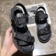 Comfortable Strappy Velcro Soft Sole Open Toe Flat Sports Sandals - Black image