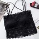 Removable Pads Strappy Vest Lace Décor Tube Tops Women Bra - Black image