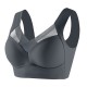 Lace Tank Top Padded Breast Gather Adjustable Women Bra - Grey image
