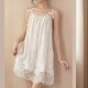 Camisole Women Lace Detailed Lingerie Gown Nightdress - White image