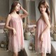 Camisole Women Lace Detailed Lingerie Gown Nightdress - Pink image