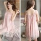 Camisole Women Lace Detailed Lingerie Gown Nightdress - Pink image