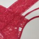 Elastic Waist T Style Lace Decor Women Panties - Red image