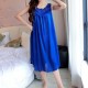 Luxury Camisole Shiny Lace Silky Swing Skirt Nightdress - Blue image