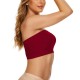 Strapless Mesh Bandeau Tube Top Non Padded Women Bra - Red image