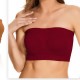 Strapless Mesh Bandeau Tube Top Non Padded Women Bra - Red image