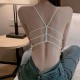 Solid Color Mold Cup Camisole Lace Design Tank Top Lingerie Bra - White image