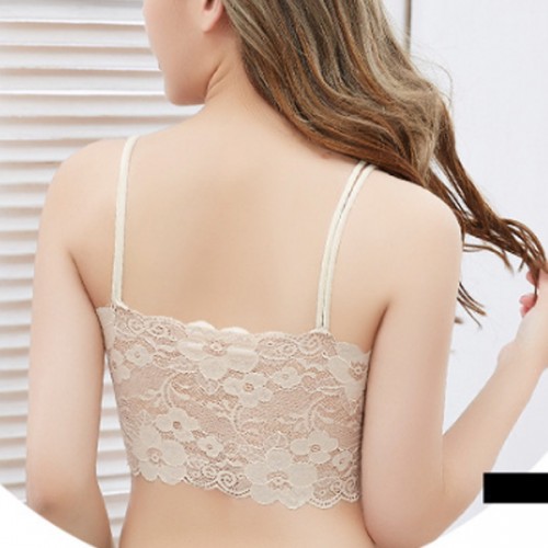 Buy Camisole Mold Cup Lace Side Chest Pad Tube Top Sports Bra
