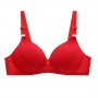 Comfortable Sponge Padded Gathered Floral Lace Women Bra - Red