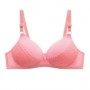 Comfortable Sponge Padded Gathered Floral Lace Women Bra - Pink